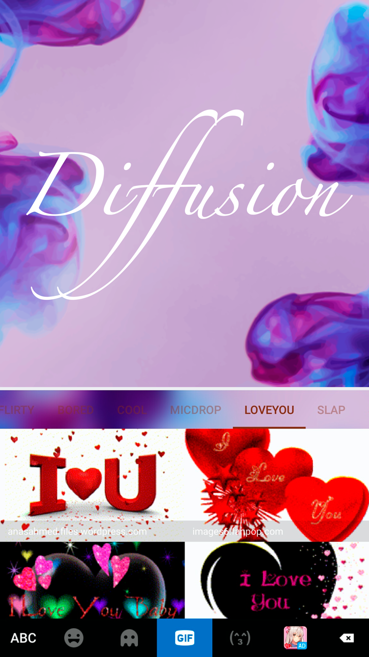 اسکرین شات 5 برنامه Diffusion Purple Keyboard Them