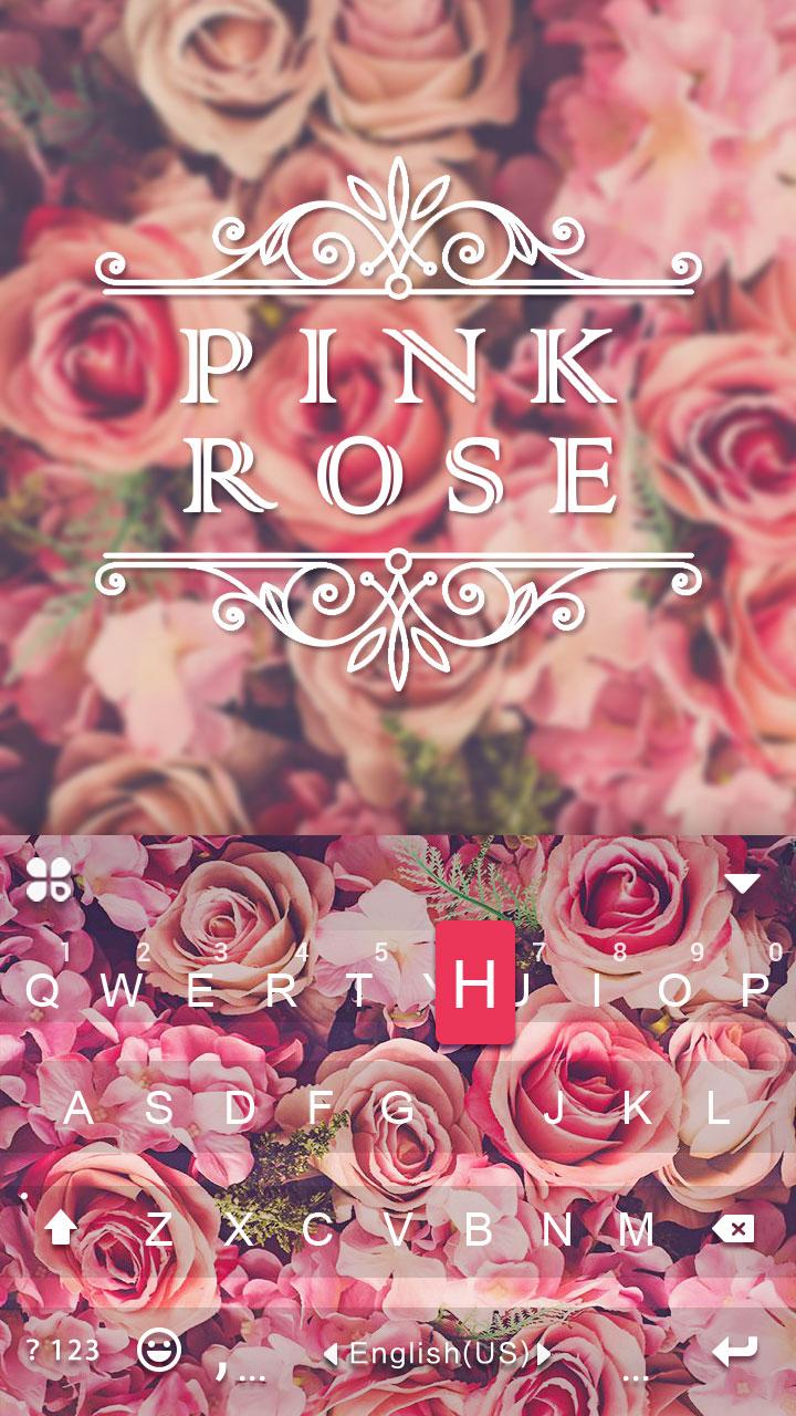 اسکرین شات 2 برنامه Pink Rose Keyboard - rose keyb