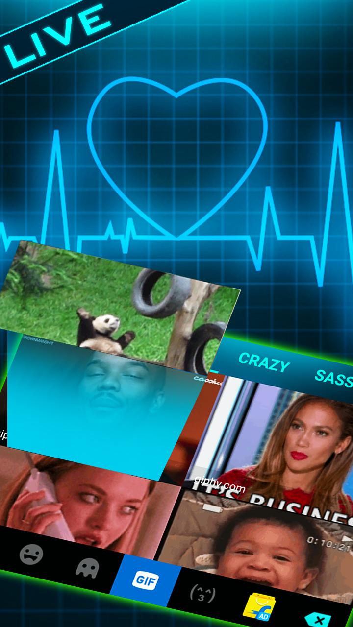 اسکرین شات 4 برنامه Animated Neon Heart Keyboard Theme