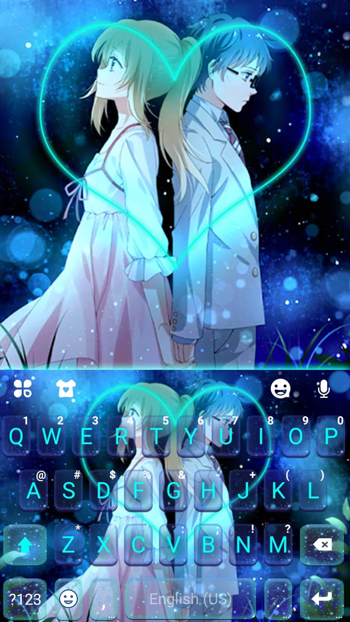 اسکرین شات 5 برنامه Anime Cute Love Keyboard Theme