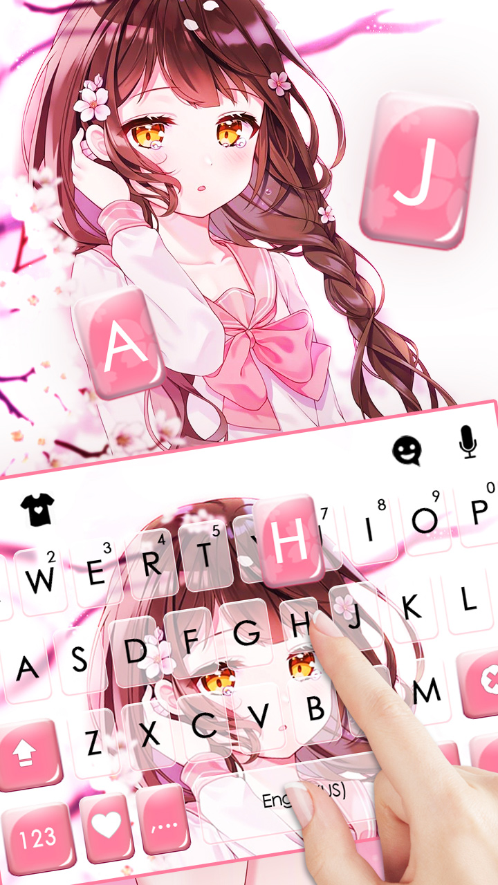 اسکرین شات 2 برنامه Anime Girl Sakura Keyboard