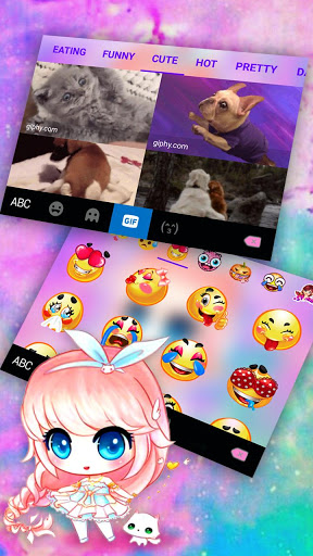 اسکرین شات 4 برنامه Anime Kawaii Girl Keyboard Theme