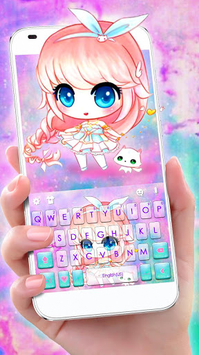 اسکرین شات 1 برنامه Anime Kawaii Girl Keyboard Theme