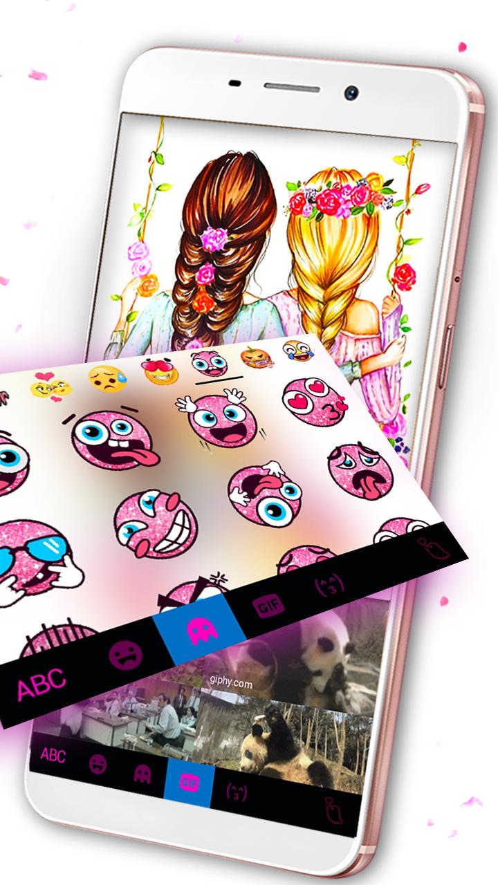 اسکرین شات 4 برنامه Best Friends Floral Keyboard Theme