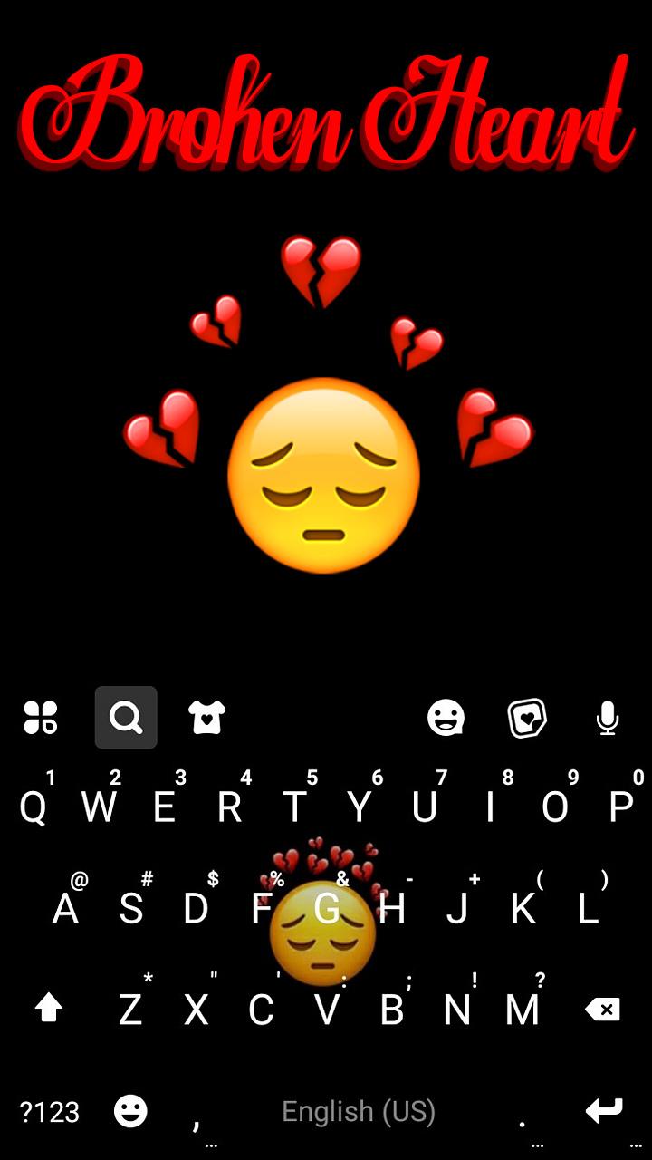 اسکرین شات 5 برنامه Broken Heart Emoji Theme