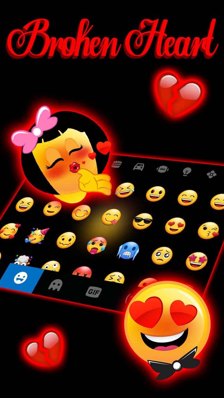 اسکرین شات 3 برنامه Broken Heart Emoji Theme