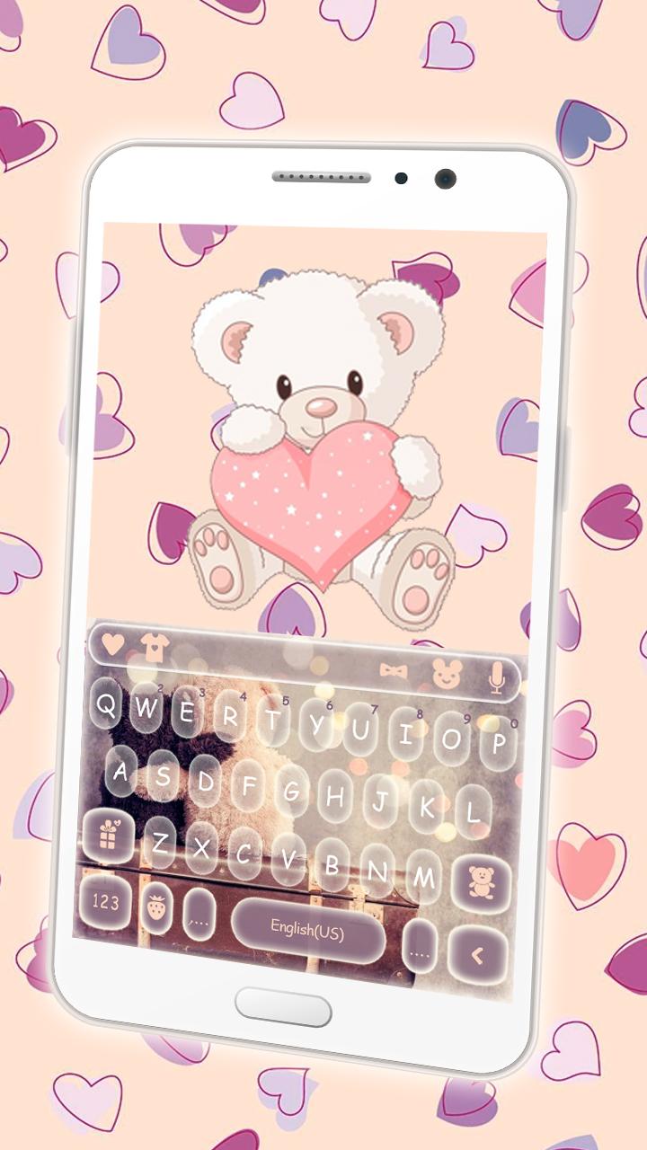 اسکرین شات 1 برنامه Cute Bear Keyboard Theme