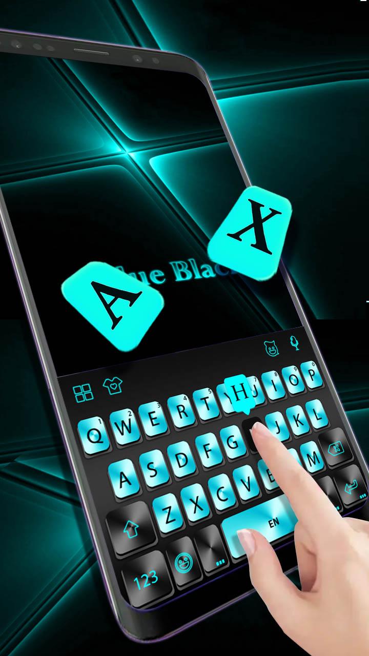 اسکرین شات 2 برنامه Cyan Metal Keyboard Theme