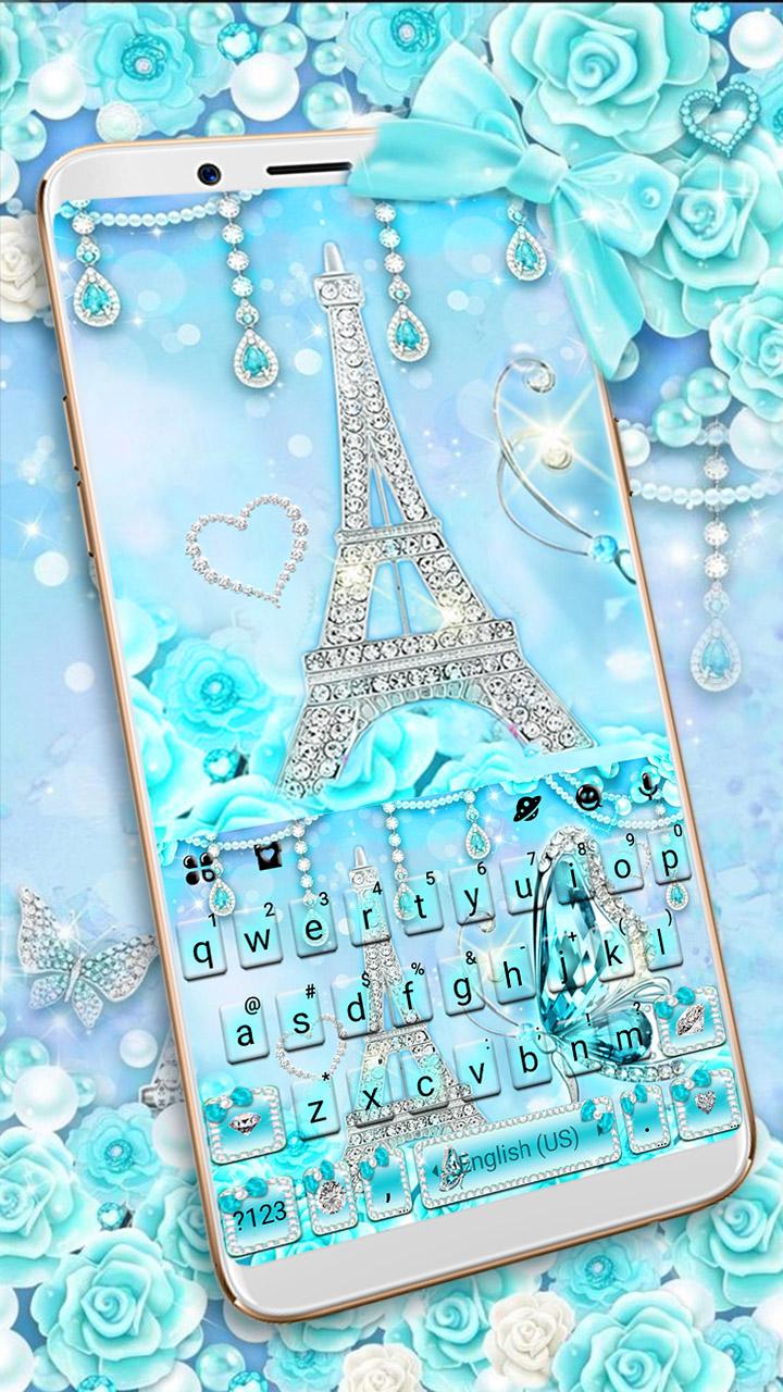 اسکرین شات 1 برنامه Diamond Paris Butterfly Keyboard Theme