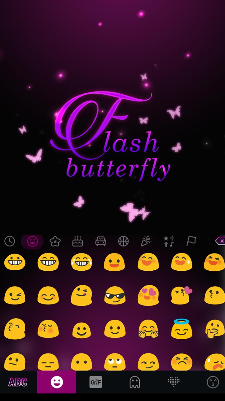 اسکرین شات 3 برنامه Flash Butterfly Keyboard Theme