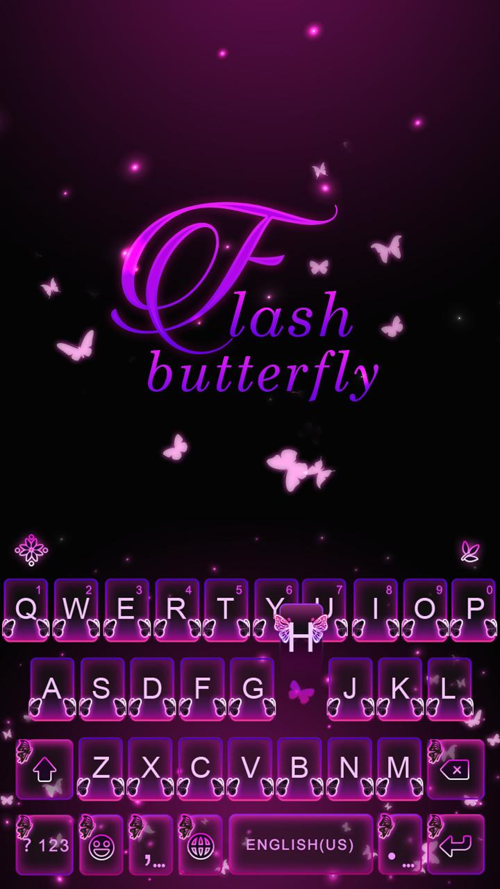 اسکرین شات 2 برنامه Flash Butterfly Keyboard Theme