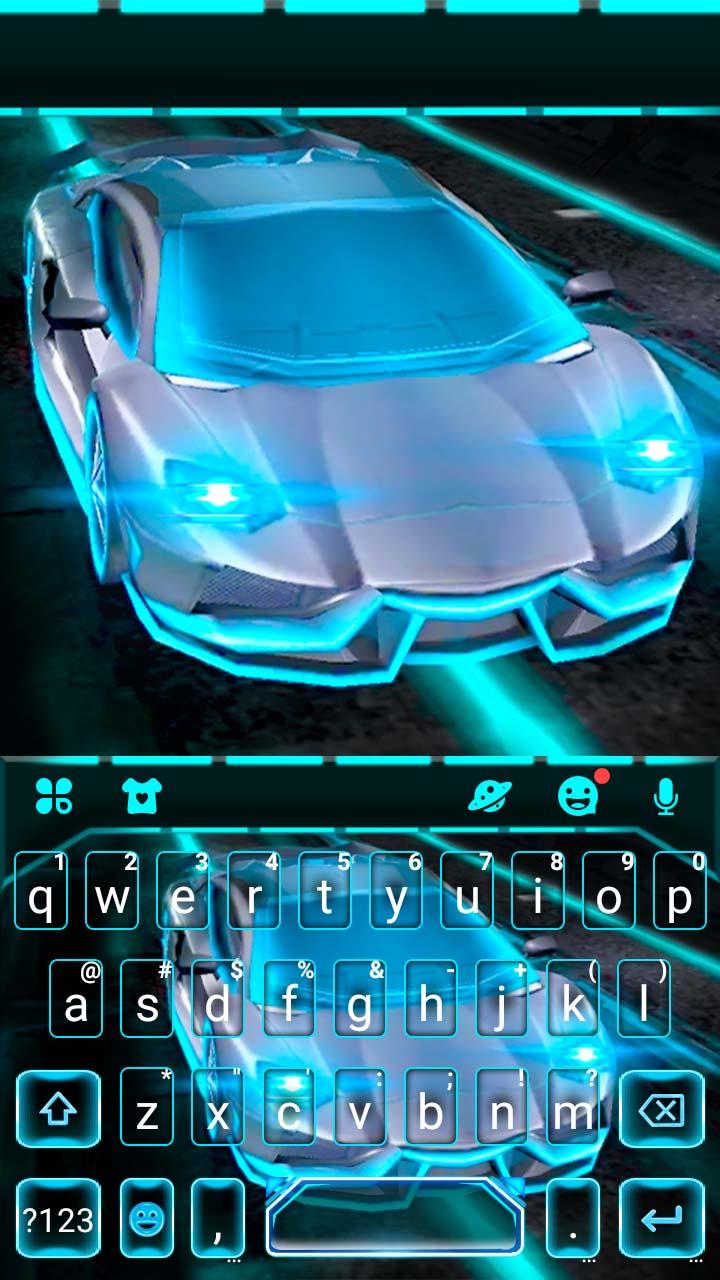 اسکرین شات 5 برنامه Flashy Neon Sports Car Keyboard Theme