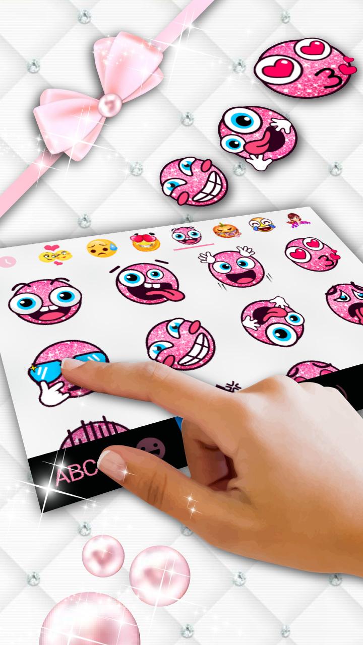 اسکرین شات 3 برنامه Girly Pink Bows Keyboard Theme