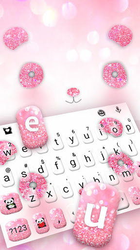 اسکرین شات 2 برنامه Glitter Pink Panda Keyboard Theme