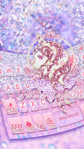 اسکرین شات 3 برنامه Glitter Unicorn Keyboard Theme
