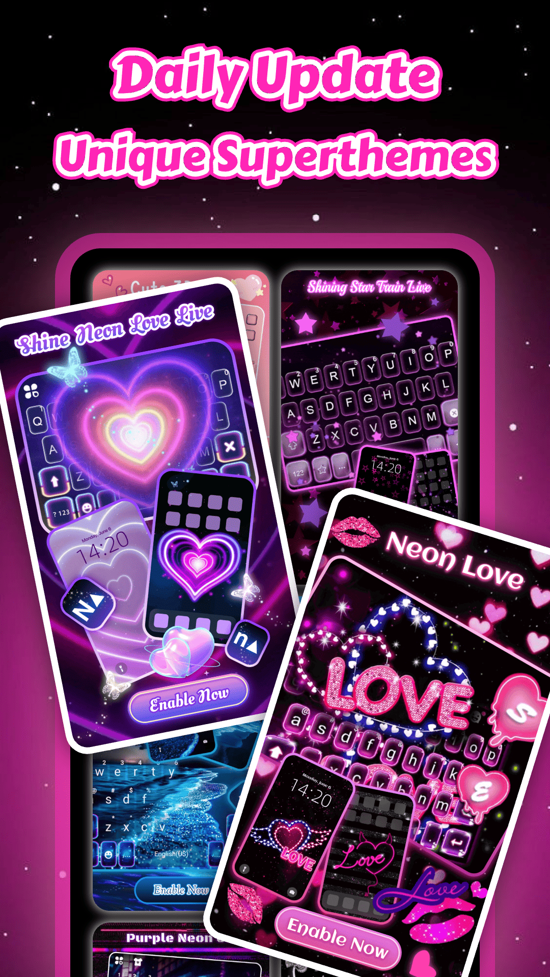 اسکرین شات 3 برنامه Neon Love Pro Theme