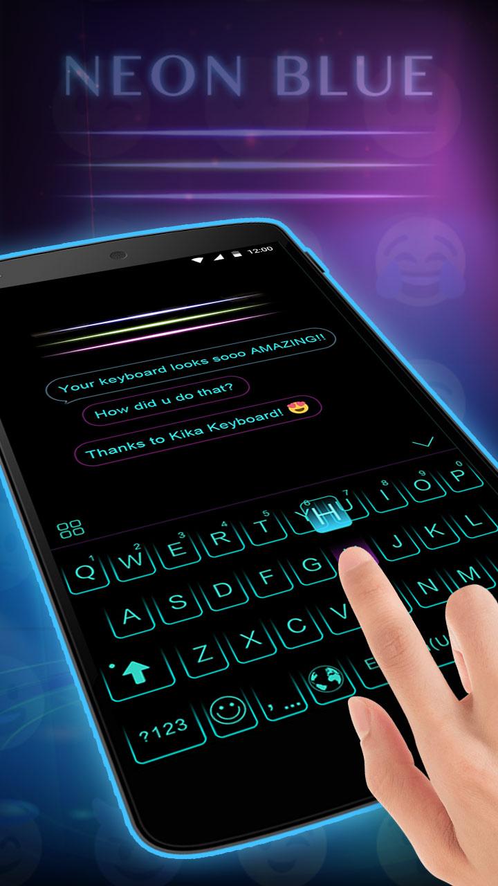اسکرین شات 1 برنامه Neon Blue Keyboard Theme