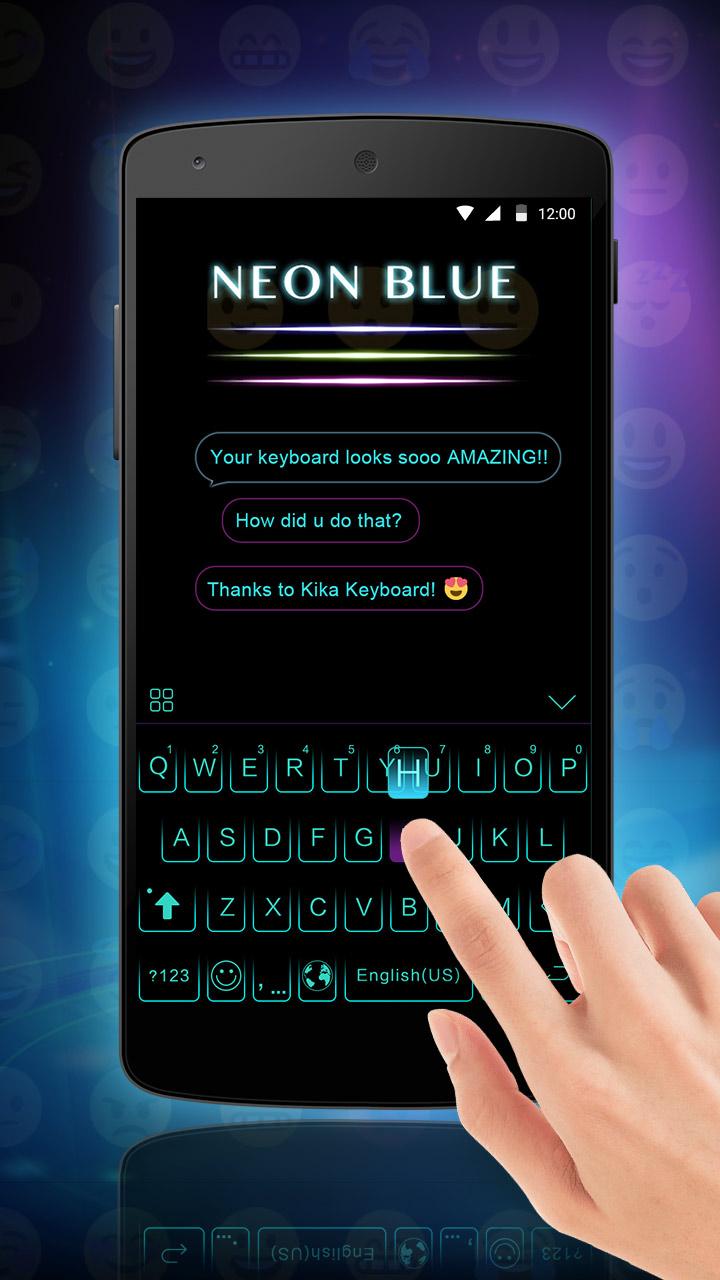 اسکرین شات 3 برنامه Neon Blue Keyboard Theme