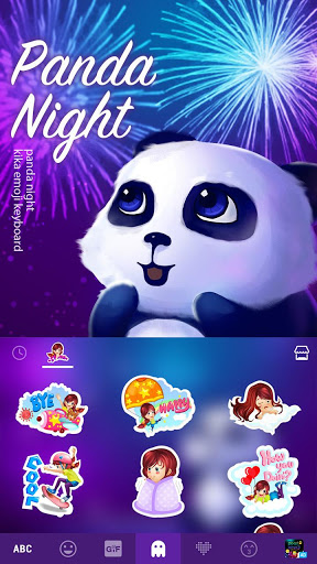 اسکرین شات 5 برنامه Panda Night Keyboard Theme