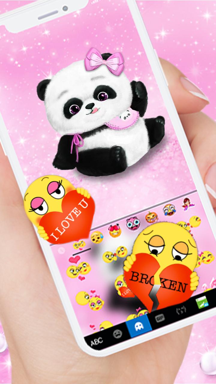 اسکرین شات 4 برنامه Pink Girly Panda Keyboard Them