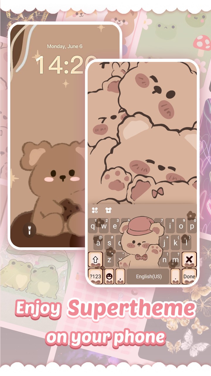 اسکرین شات 2 برنامه Pink Cute Hippo Theme