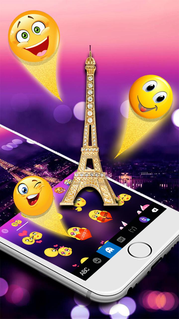 اسکرین شات 3 برنامه Romantic Paris Night Keyboard