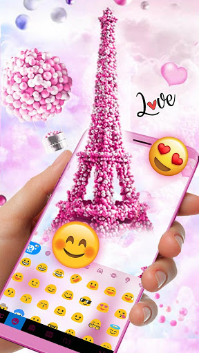 اسکرین شات 3 برنامه Romantic Paris Tower Keyboard Theme