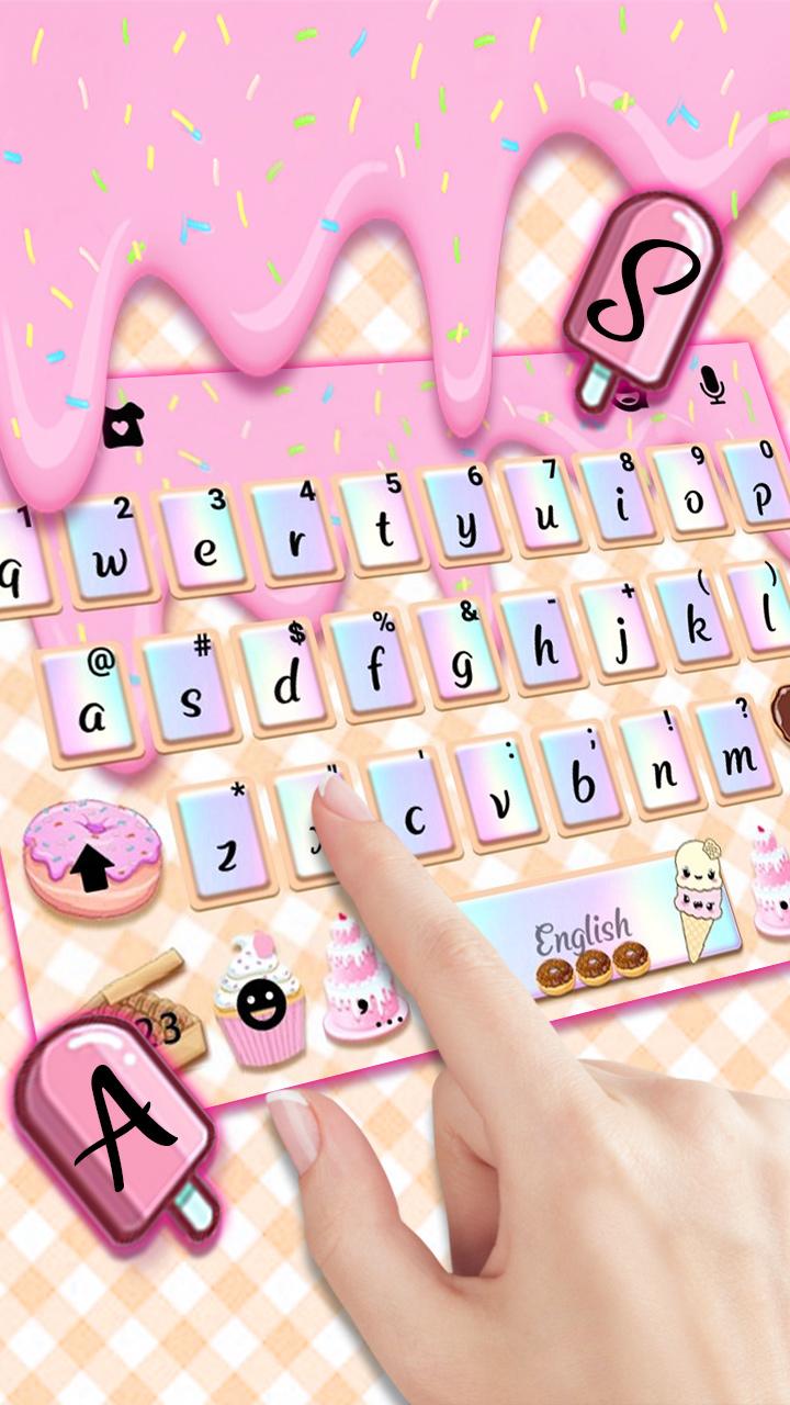 اسکرین شات 2 برنامه Sweet Donut Pink Drip Keyboard Theme