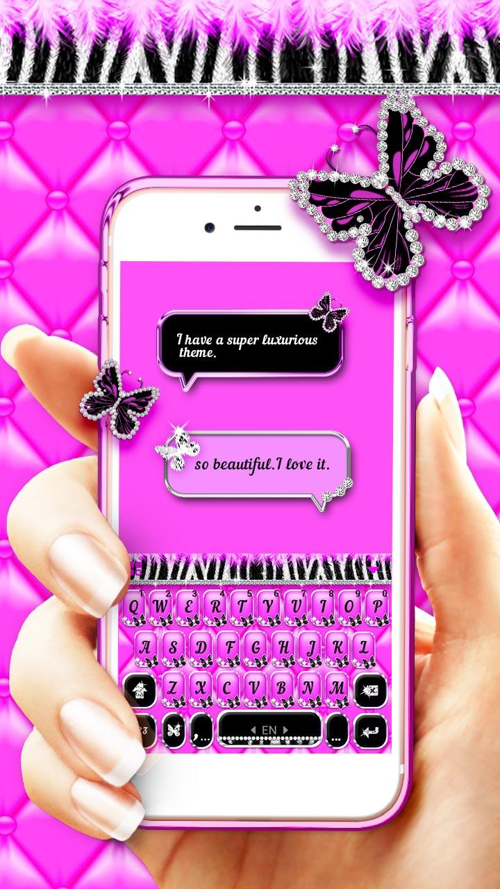 اسکرین شات 1 برنامه Luxury Butterfly Zebra Theme