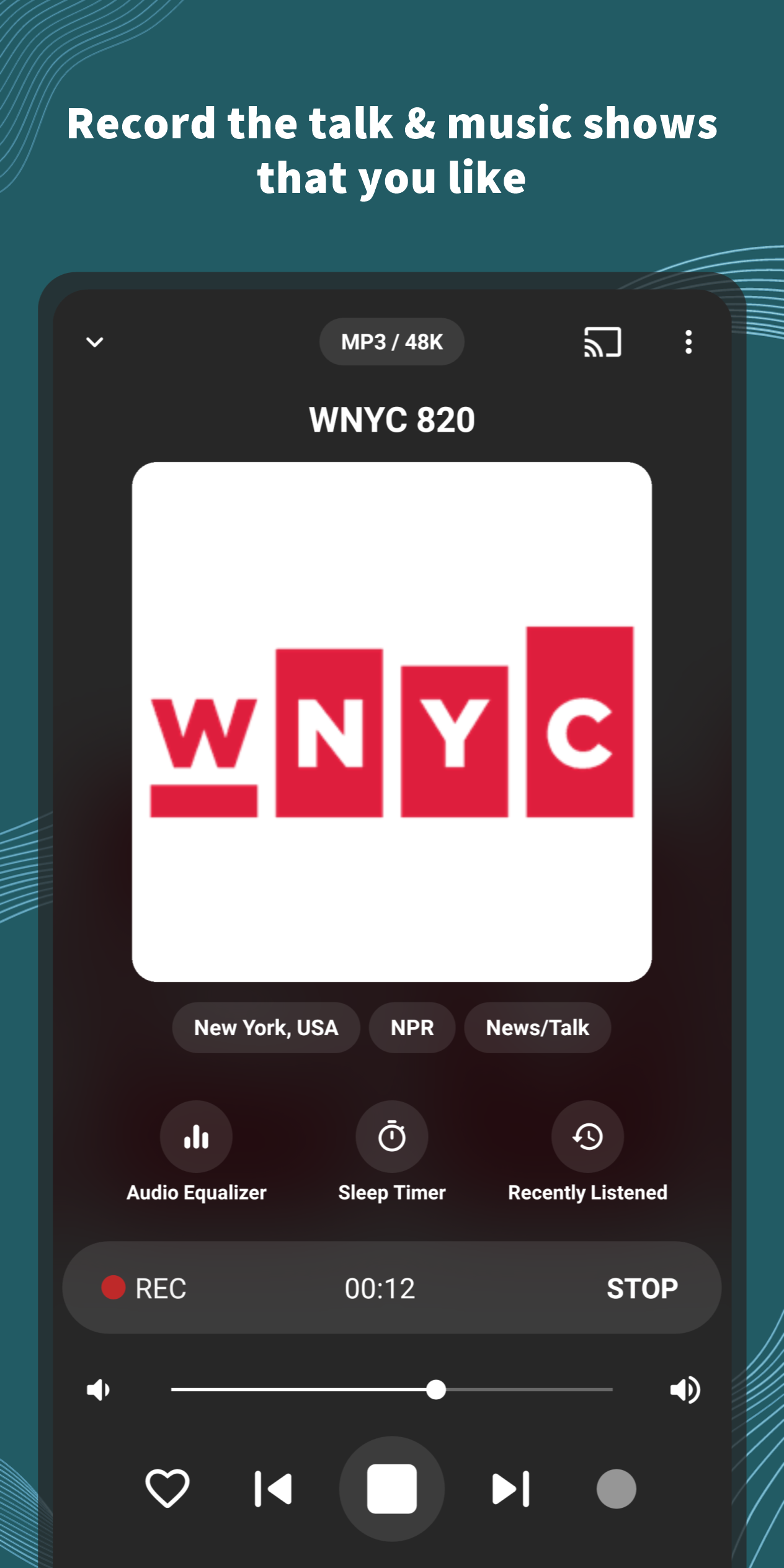 اسکرین شات 4 برنامه VRadio - Online Radio App