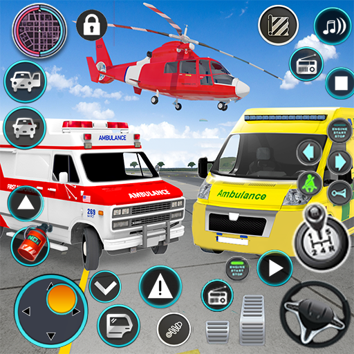 اسکرین شات 1 برنامه Heli Ambulance Simulator Game
