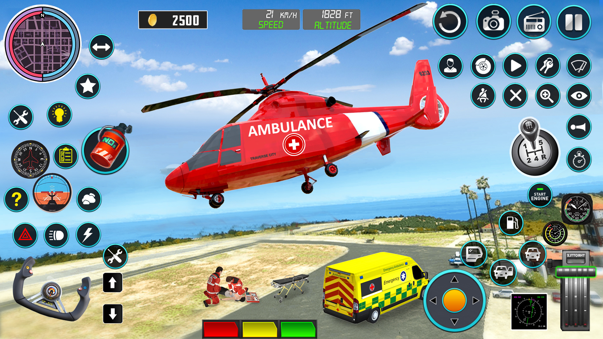 اسکرین شات 2 برنامه Heli Ambulance Simulator Game