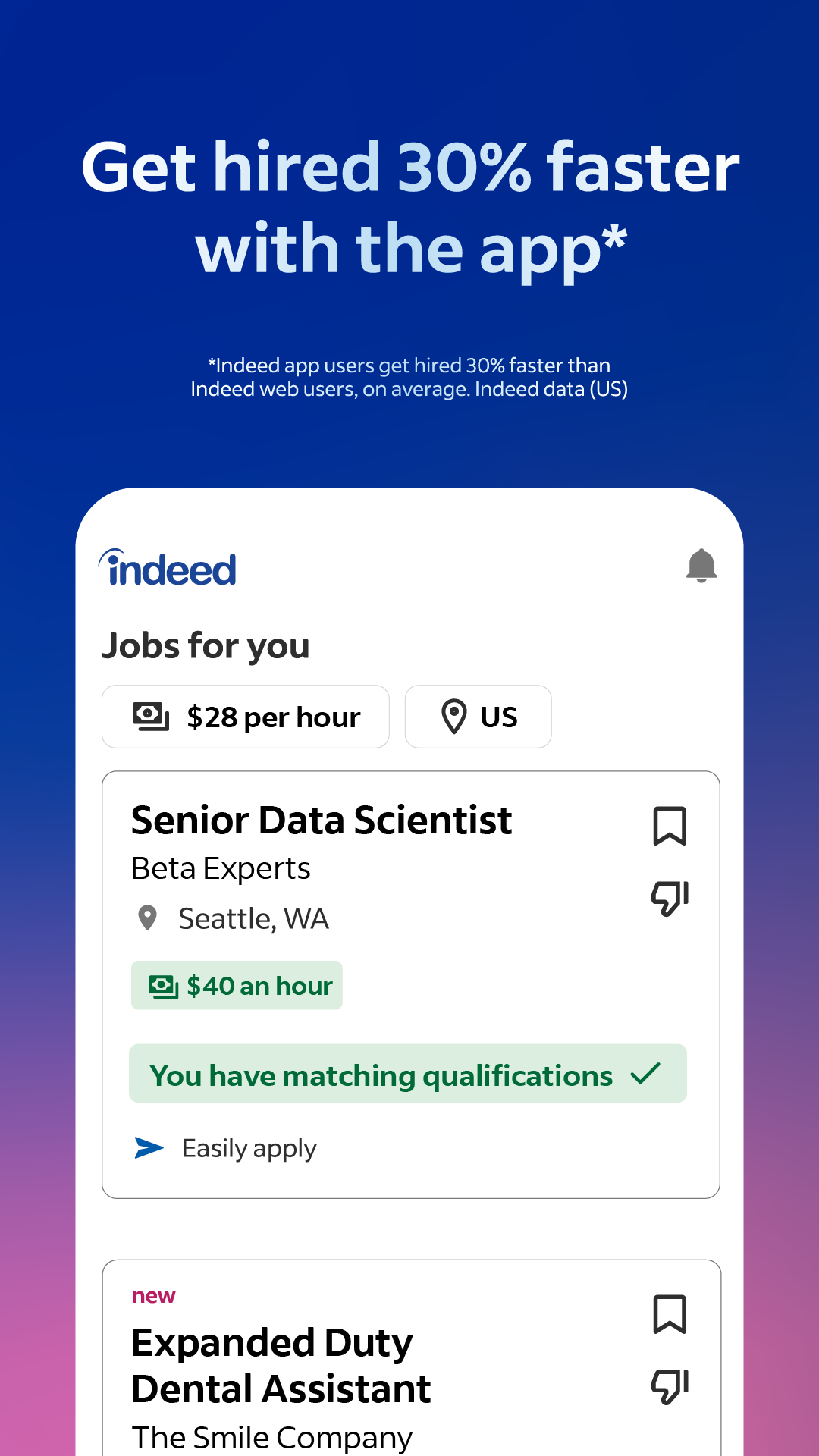 اسکرین شات 1 برنامه Indeed Job Search
