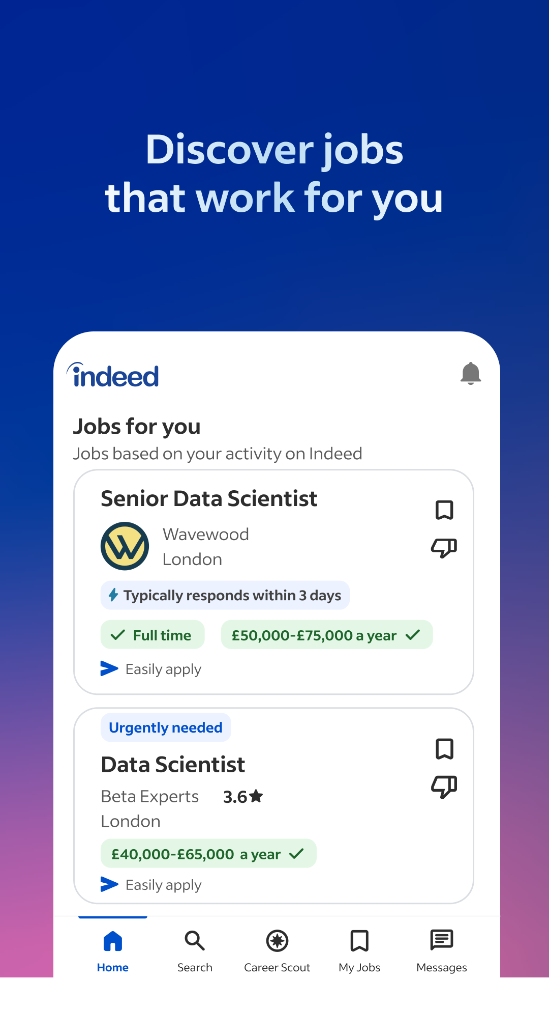 اسکرین شات 1 برنامه Indeed Job Search
