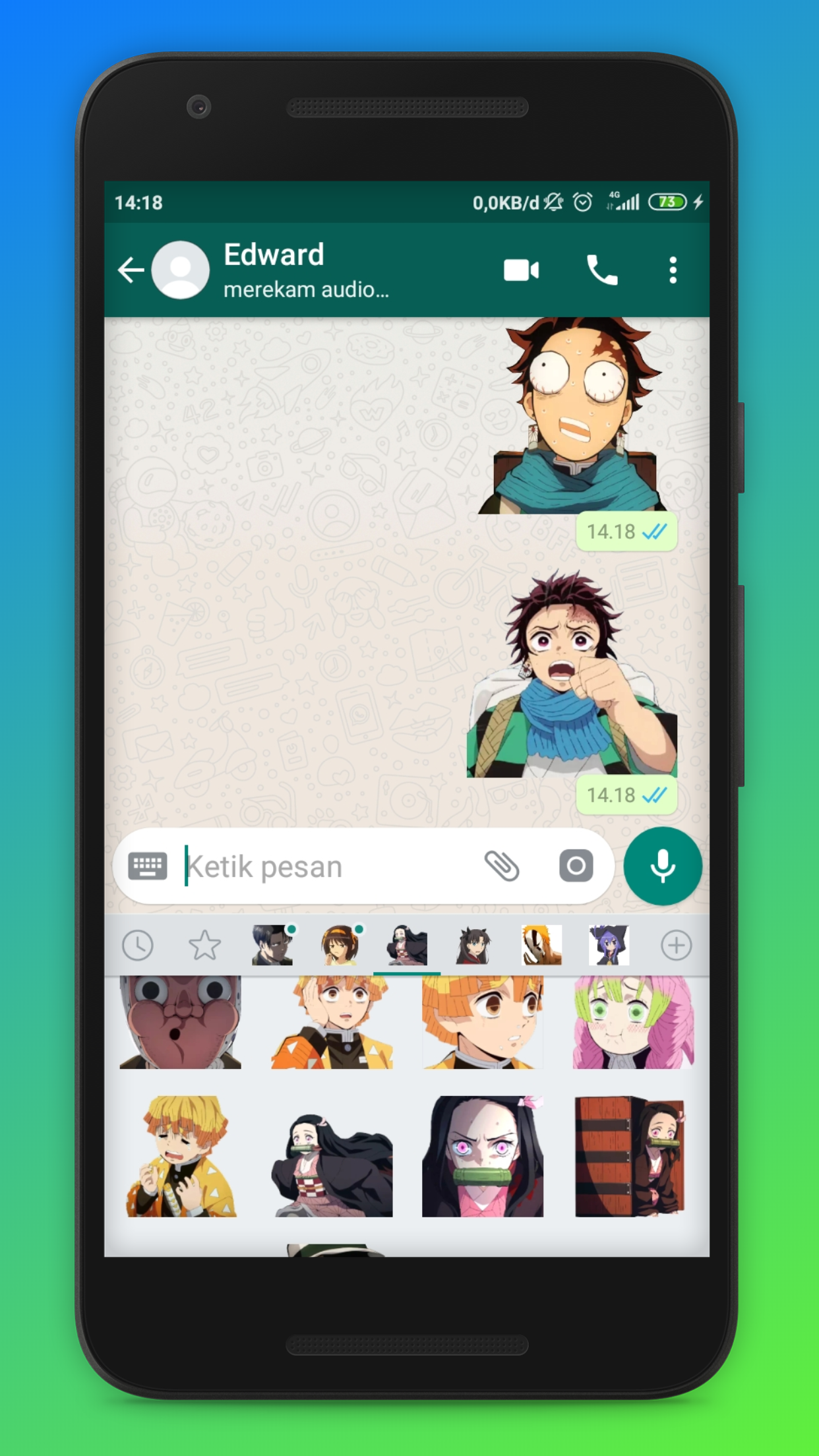 اسکرین شات 2 برنامه Cute Anime  wastickers