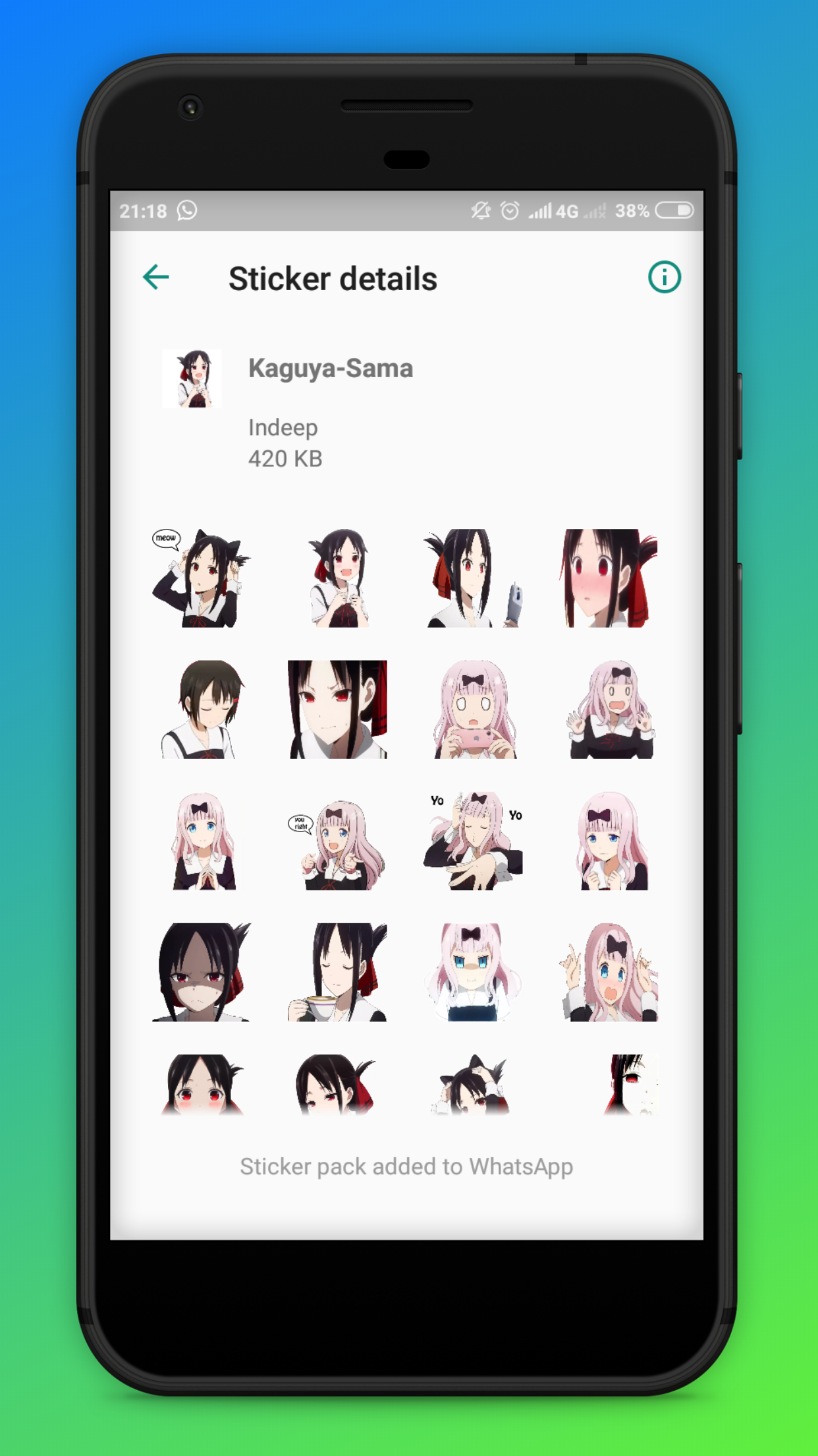 اسکرین شات 7 برنامه Cute Anime  wastickers