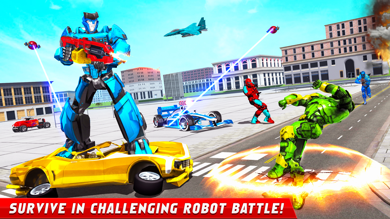 اسکرین شات 2 برنامه Flying Formula Car Robot Game