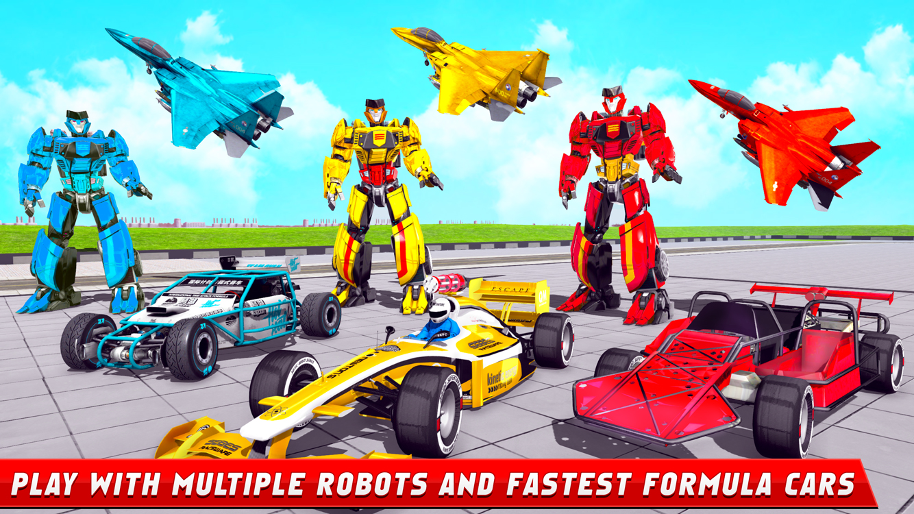 اسکرین شات 3 برنامه Flying Formula Car Robot Game