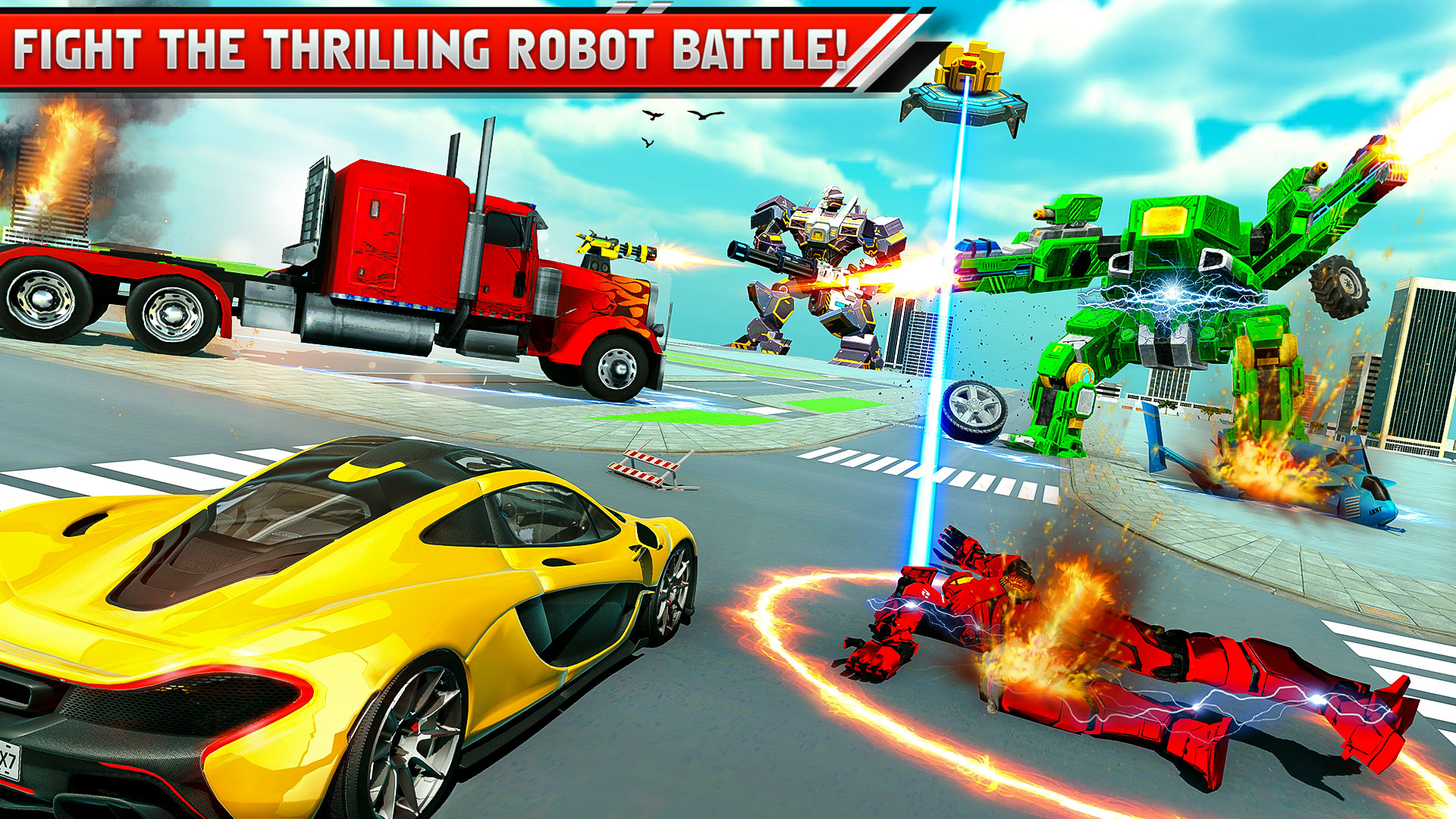 اسکرین شات 5 برنامه Train Robot Car Transform Game