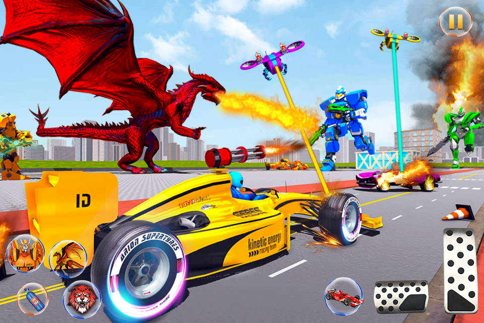 اسکرین شات 2 برنامه Formula Car Robot Transform - Flying Dragon Robot