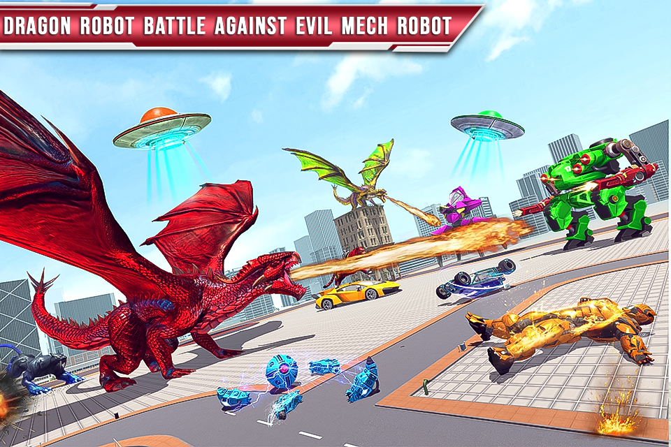 اسکرین شات 1 بازی Dragon Battle - Robot Car Game