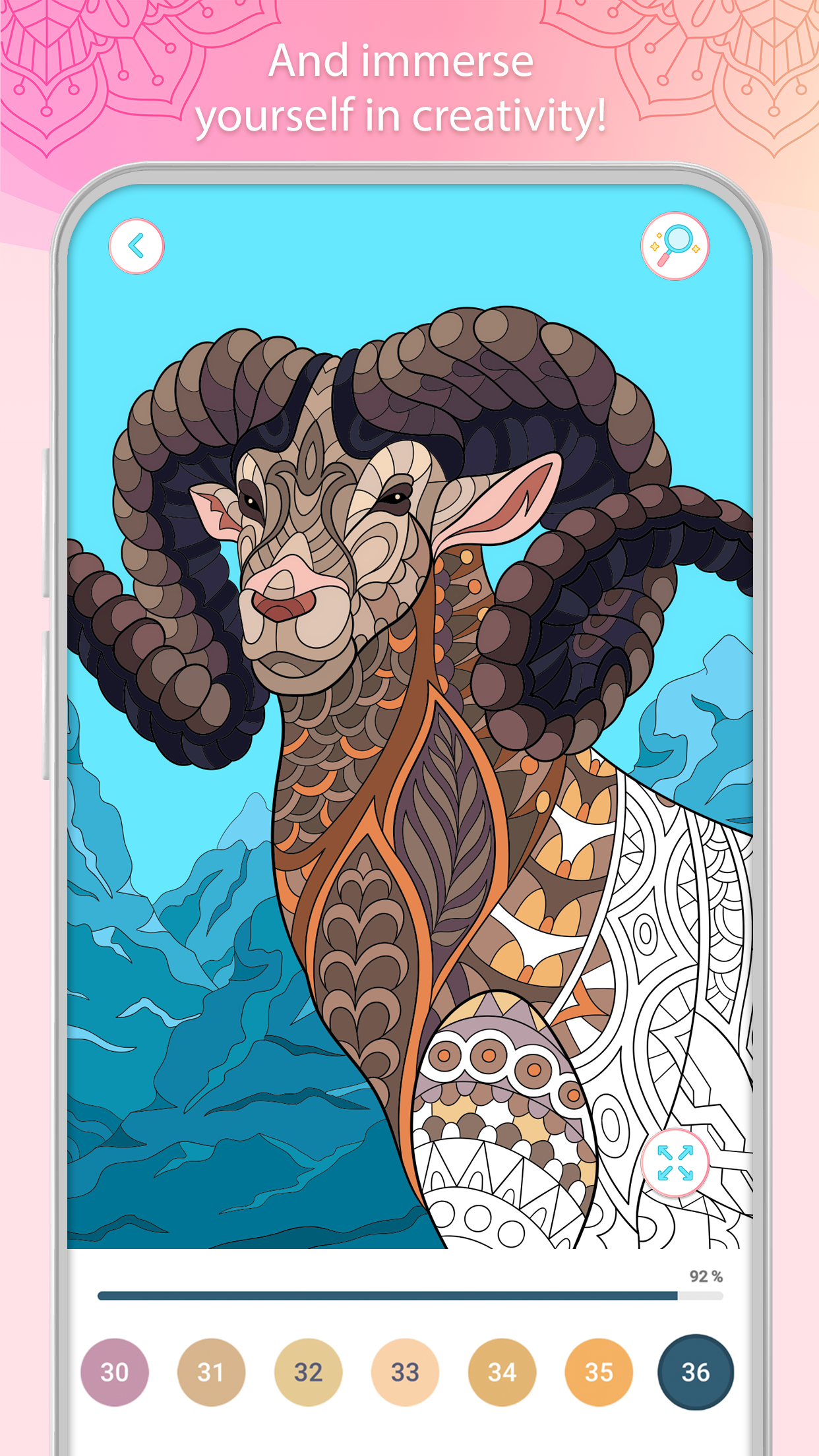 اسکرین شات 8 بازی Color by Number – Mandala Book