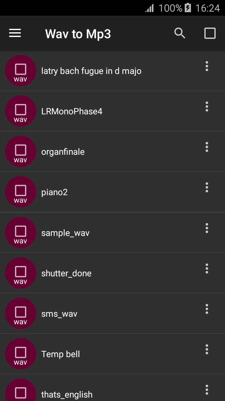 اسکرین شات 1 برنامه Wav to Mp3