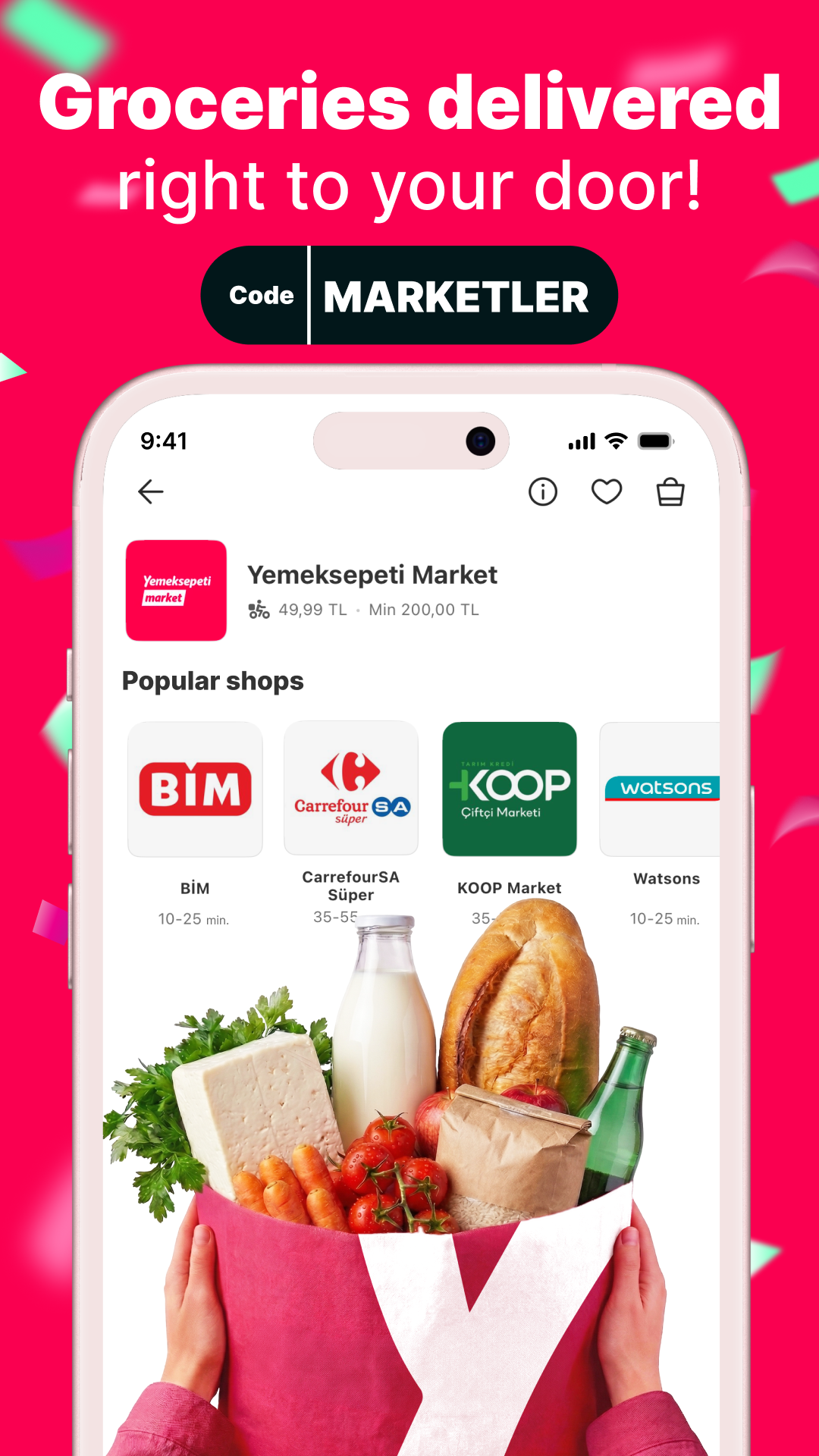 اسکرین شات 3 برنامه Yemeksepeti - Food & Grocery