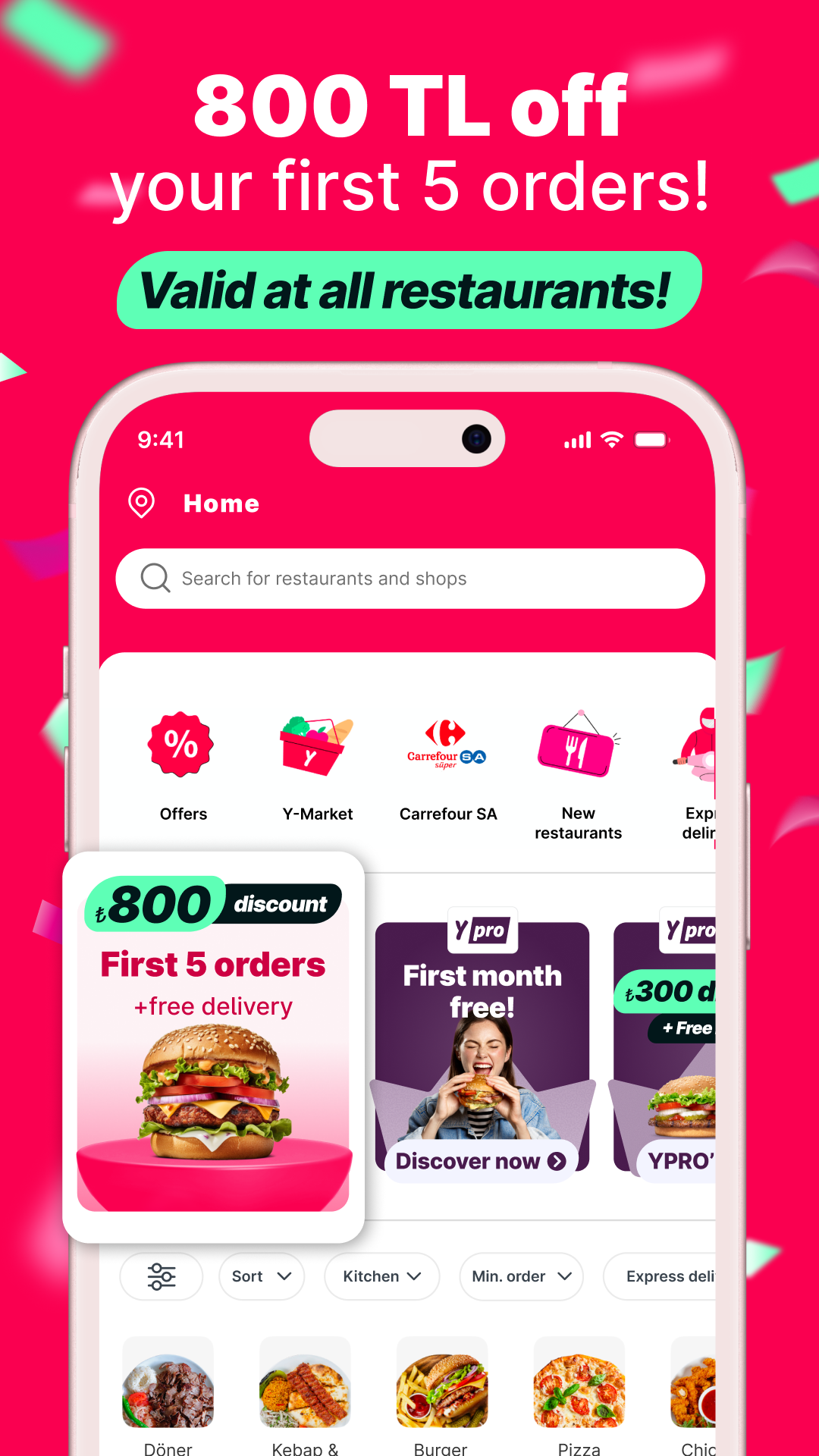 اسکرین شات 1 برنامه Yemeksepeti - Food & Grocery
