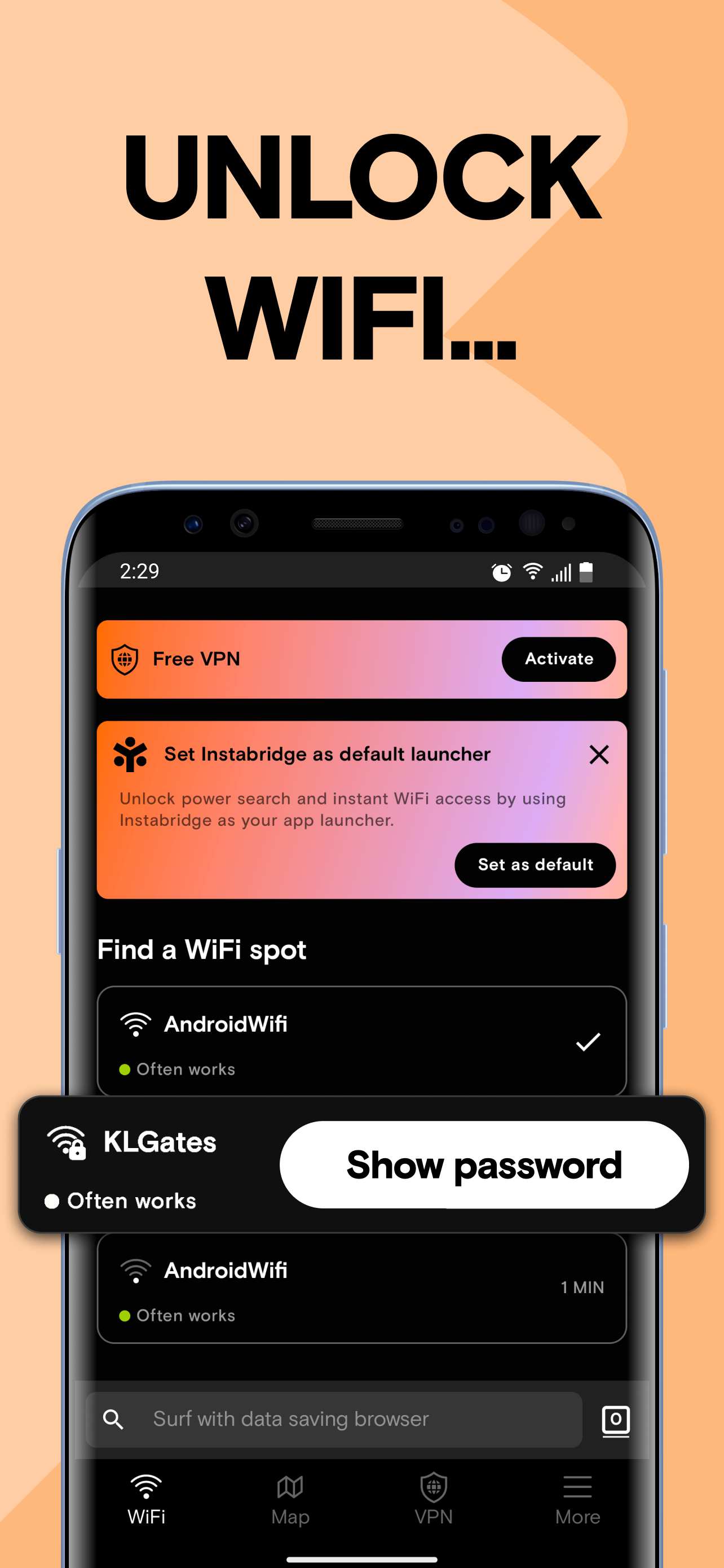اسکرین شات 2 برنامه Instabridge: WiFi Map