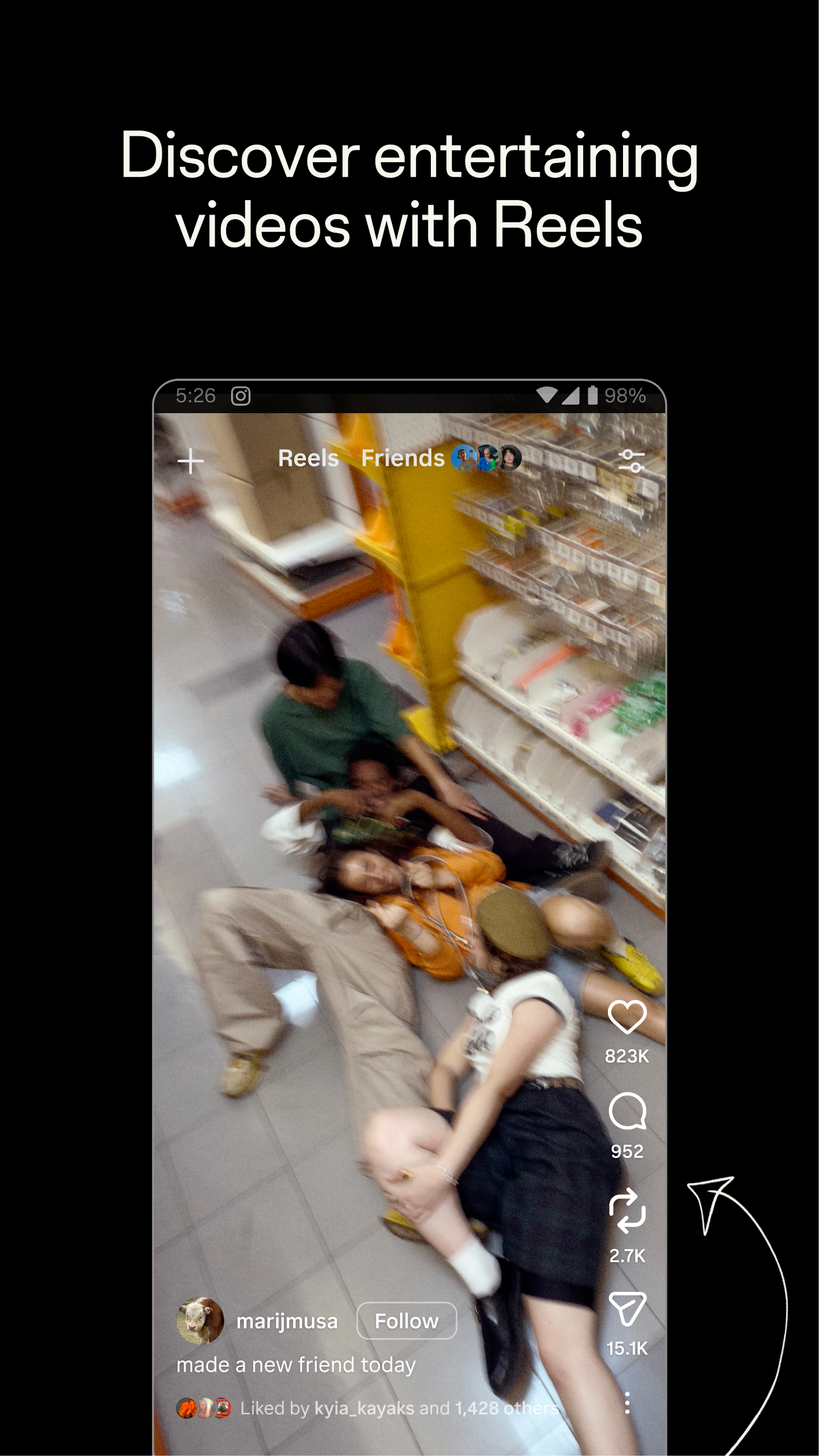 تصایوری از محیط instagram بعد از نصب شبکه اجتماعی