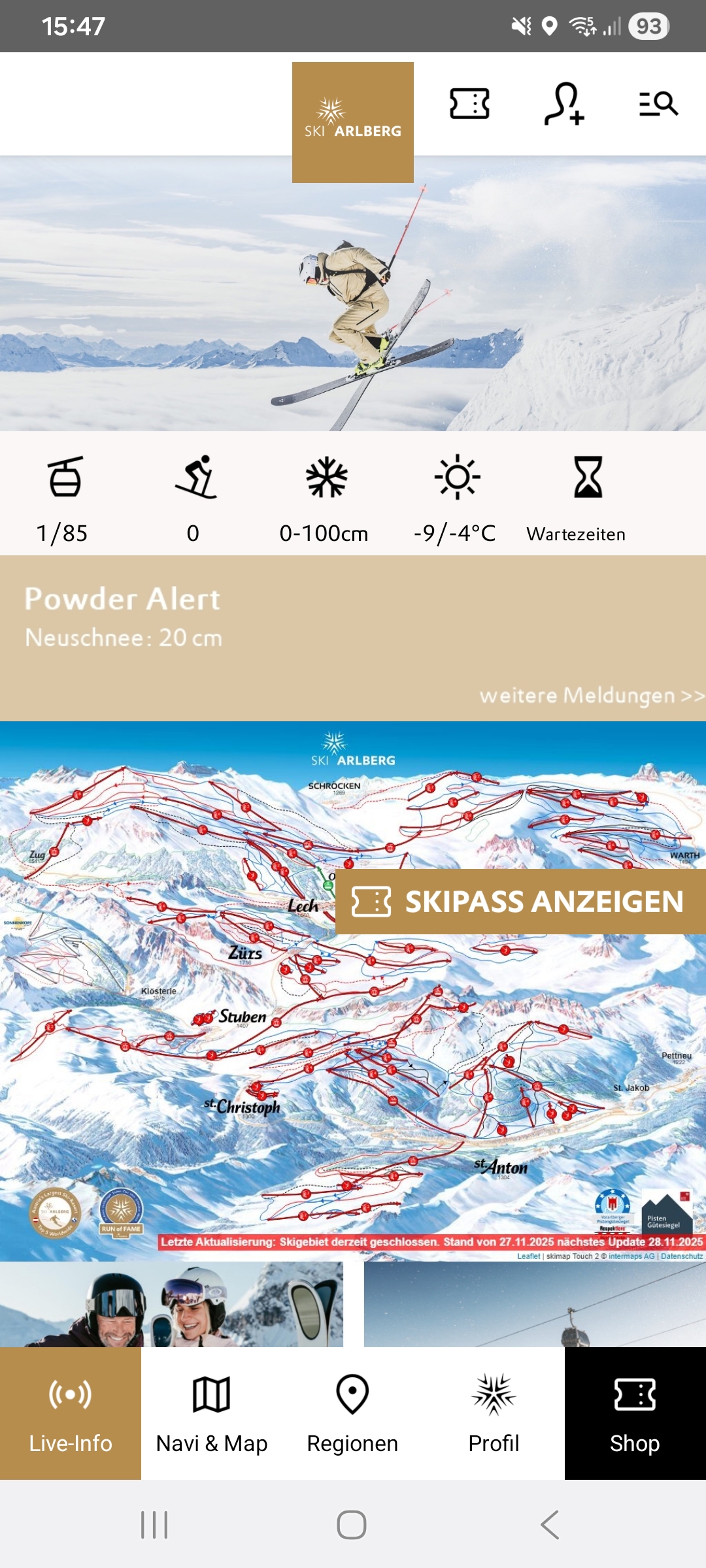 اسکرین شات 1 برنامه Ski Arlberg