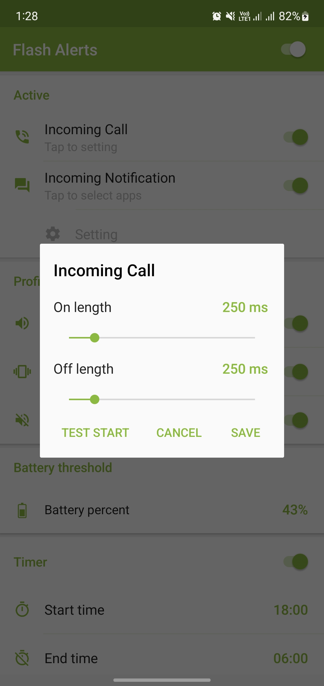 اسکرین شات 3 برنامه Flash Alerts on Call and SMS