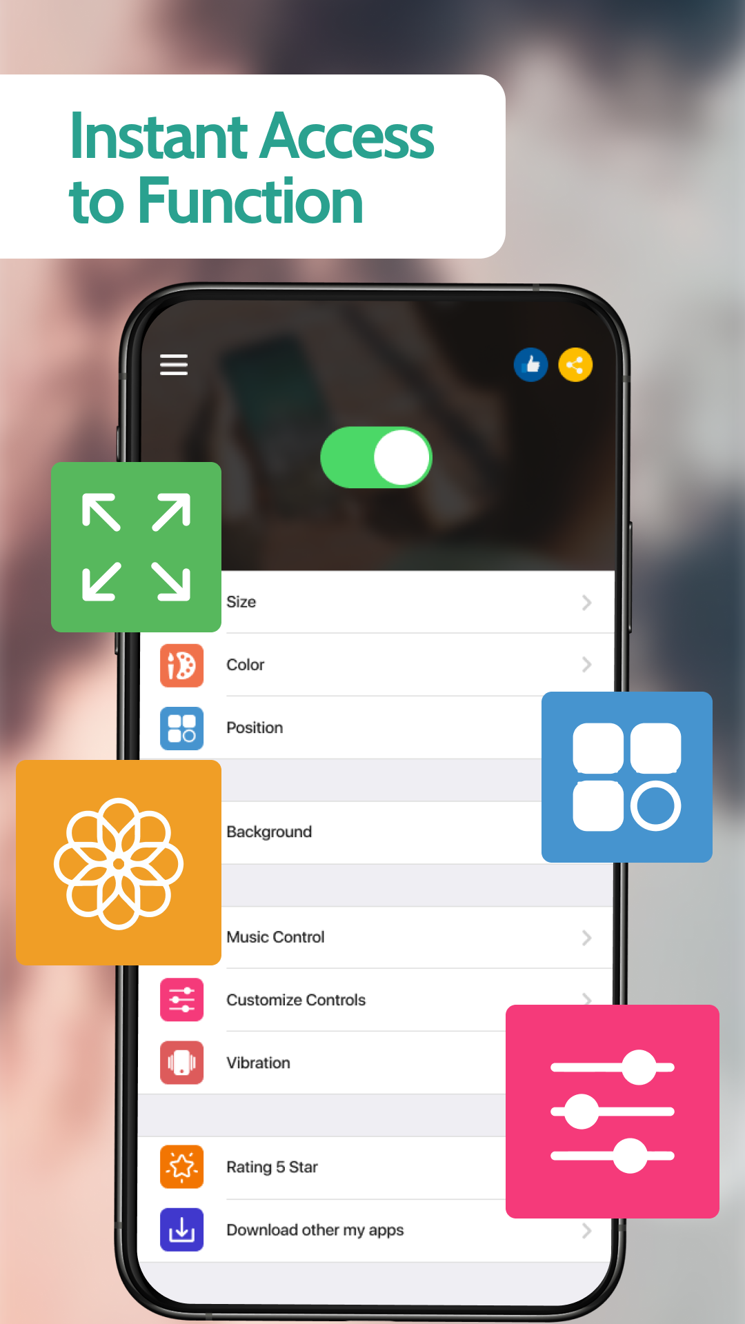 اسکرین شات 3 برنامه IOS Control Center - IOS Panel